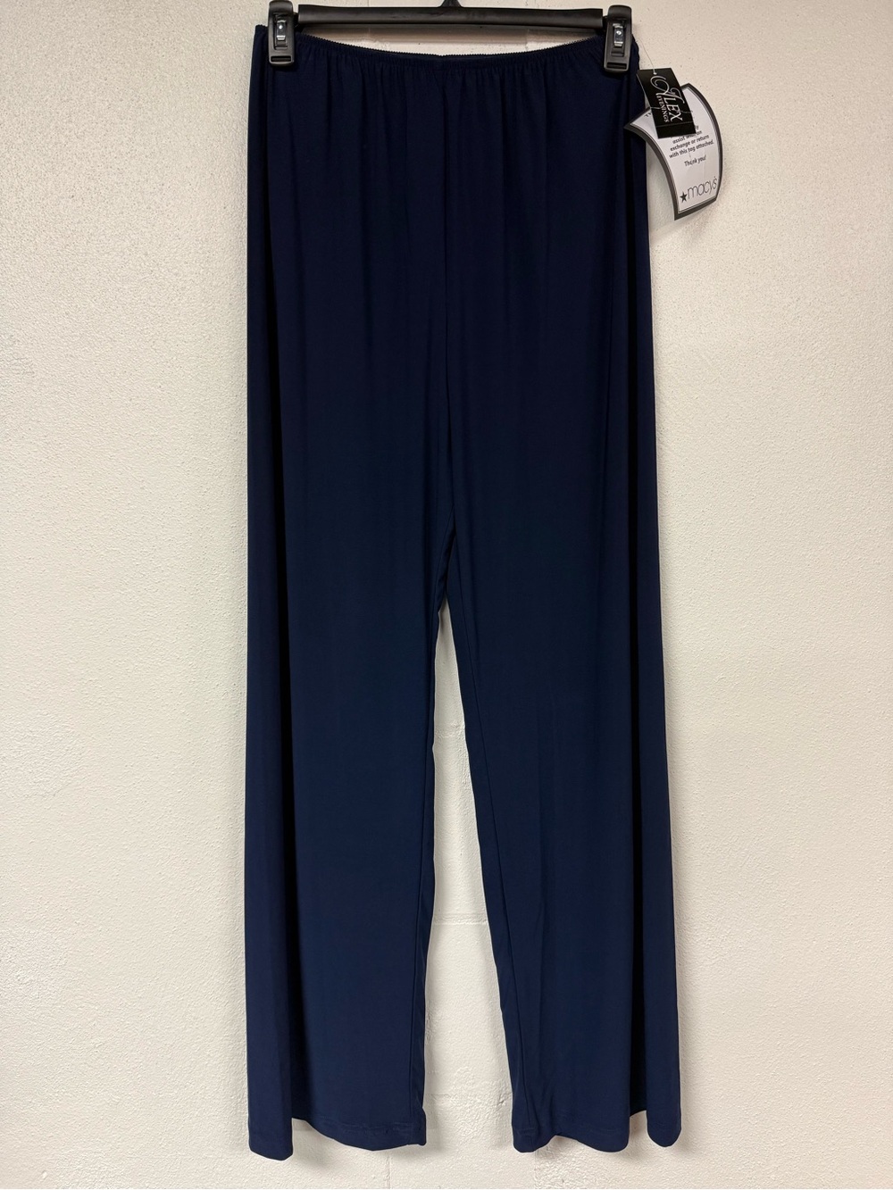 Alex Evenings Navy Wide-Leg Pull-On Pants